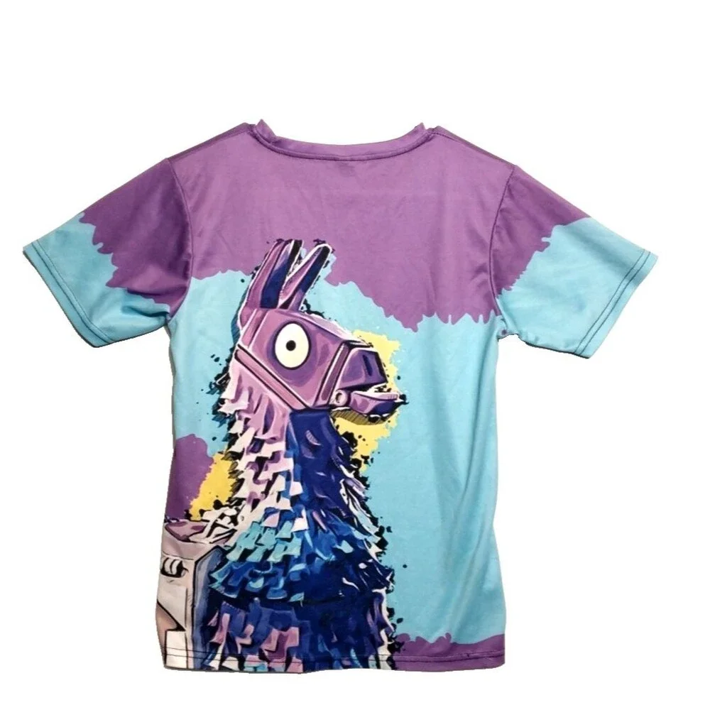 Mine Craft Boys Llama Graphic Short Sleeve T-Shirt-Size 5 XS-unisex